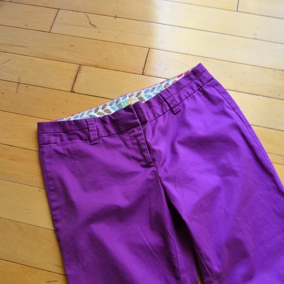 Boden Purple Cropped Pants Size 10R - Picture 2 of 8